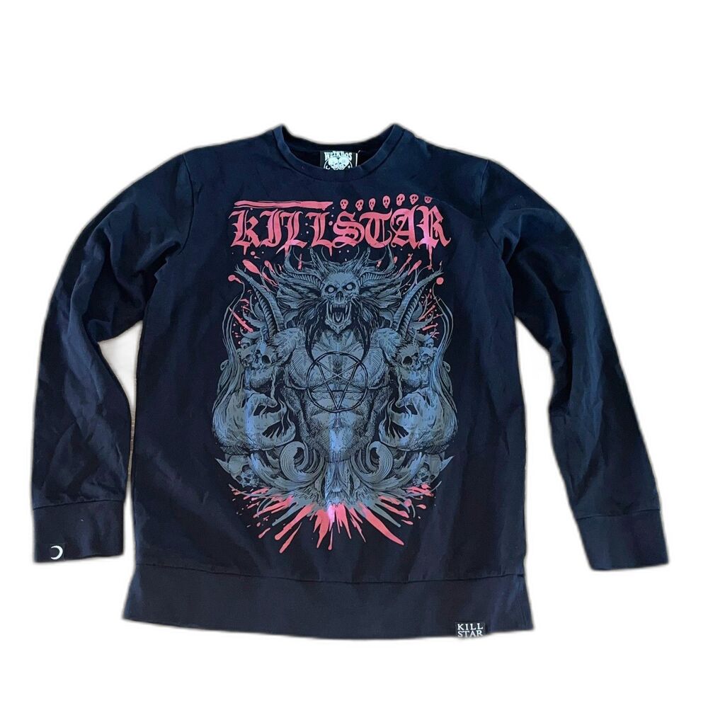 Killstar 9th Gate Rob Zombie Graphic Long Sleeve T-Shirt Men's Size 2XL Black